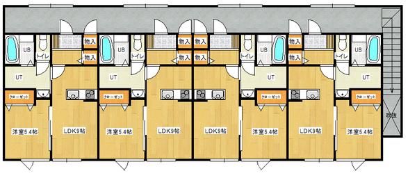 ハピネス千歳(1LDK/2階)の間取り写真