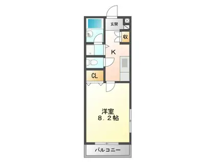 インターメゾン河芸(1K/1階)の間取り写真