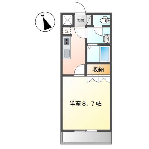 ファーストJUN(1K/1階)の間取り写真
