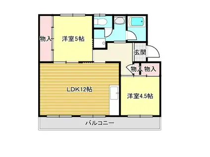 ヴィラナリー千代田(2LDK/5階)の間取り写真