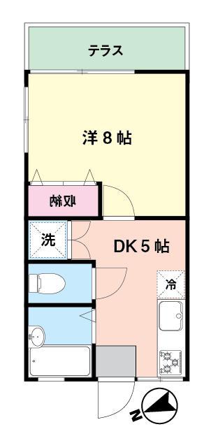 東海ハイム(1DK/1階)の間取り写真