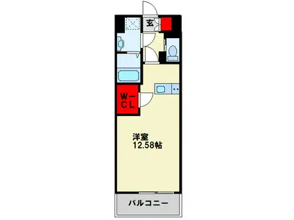 LEGENDTSUTSUI(ワンルーム/10階)の間取り写真