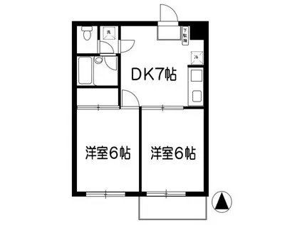 武蔵ハイツI(2DK/3階)の間取り写真