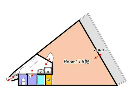 PAL-98(1K/2階)の間取り写真