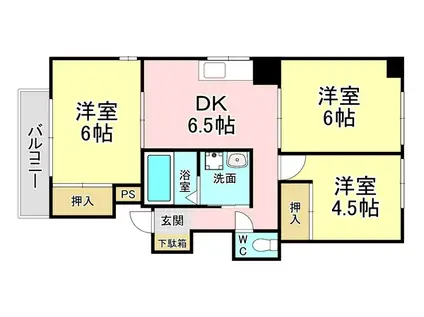 リビエラハイツ(3DK/3階)の間取り写真