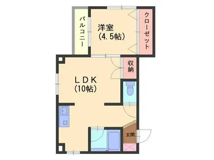 サントピア西大泉(1LDK/2階)の間取り写真