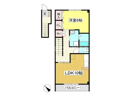 ハイステージIK(1LDK/2階)の間取り写真