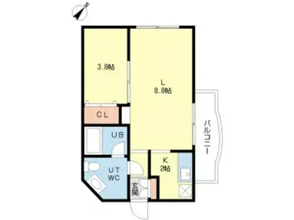 グランメール弘道館第2(1LDK/4階)の間取り写真