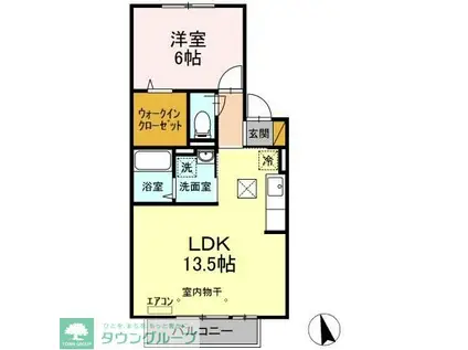 クレール津田沼(1LDK/1階)の間取り写真