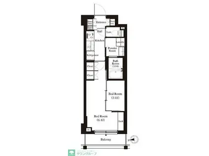 アーバンパーク江古田の森(2K/1階)の間取り写真