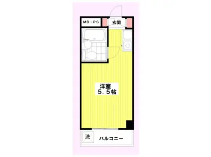 TOP・稲城(ワンルーム/5階)の間取り写真