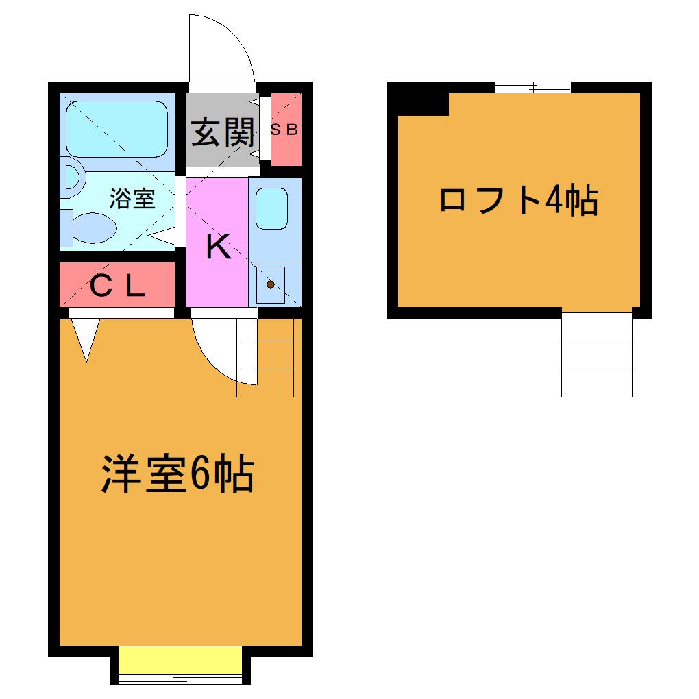 プルミエ参番館(1K/1階)の間取り写真