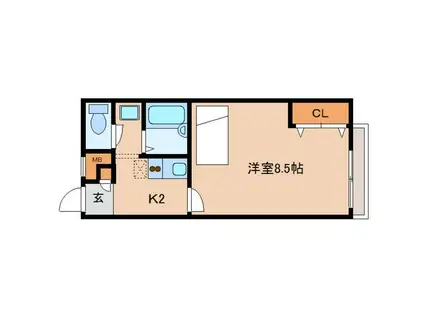 レオパレス俵口ヒルズ(1K/2階)の間取り写真