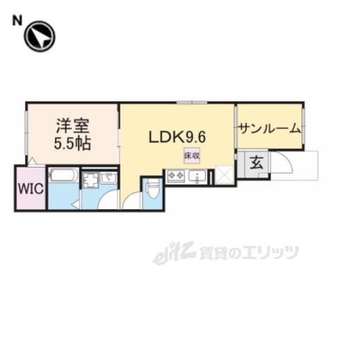 クレール(1LDK/1階)の間取り写真