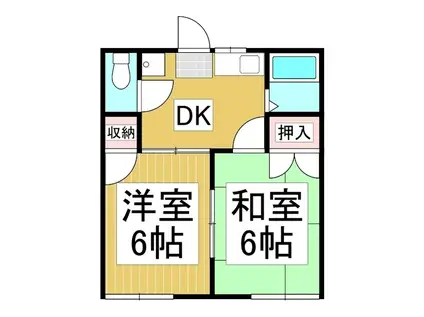 ブラボー50 NO.24(2DK/2階)の間取り写真