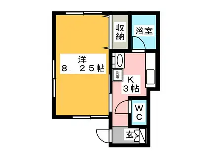 リシャール(1K/1階)の間取り写真