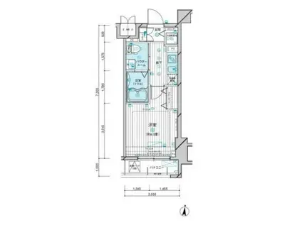メインステージ多摩川II(1K/1階)の間取り写真