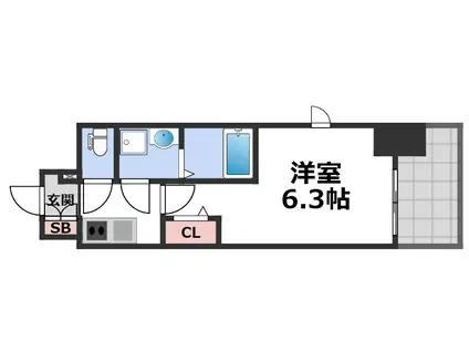 フォーリアライズ大阪ミッテ(1K/12階)の間取り写真