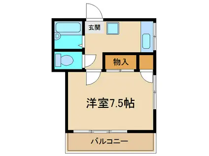 サン・グレースA棟(1K/2階)の間取り写真