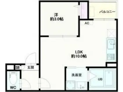 JACK ODAKAIII(1LDK/1階)の間取り写真