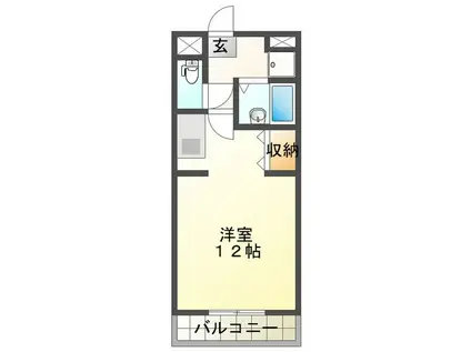 フラワーアイランド江島II(ワンルーム/1階)の間取り写真