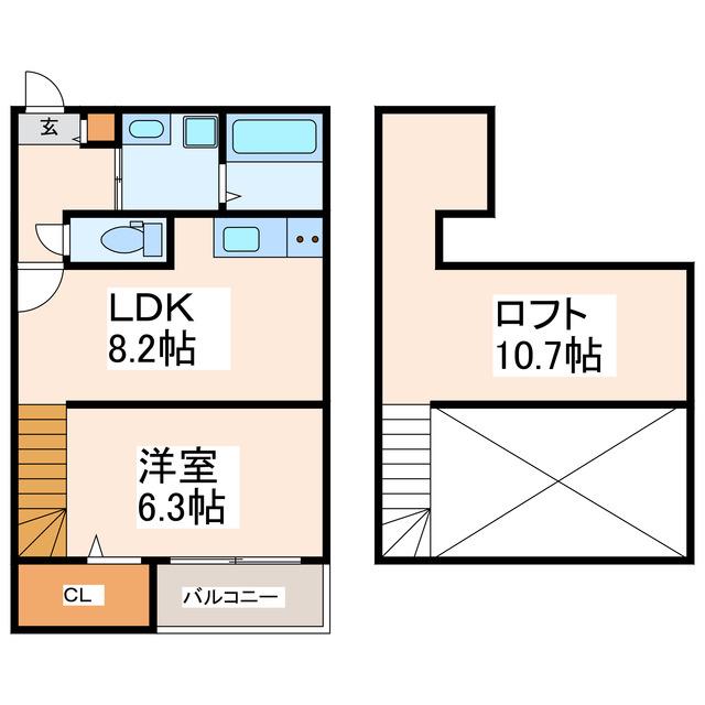 アドバンスIKENOUE(1LDK/1階)の間取り写真