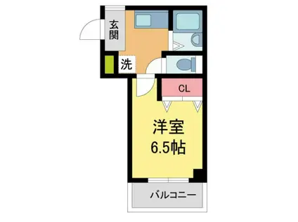 カナル夙川(1K/1階)の間取り写真