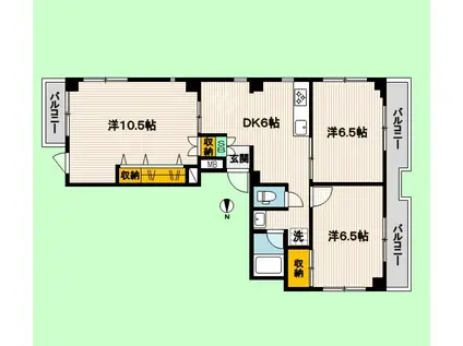 エンゼル宮本(3DK/4階)の間取り写真