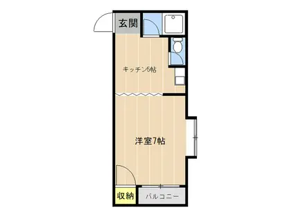 サテライトハイツ光の森(1K/1階)の間取り写真