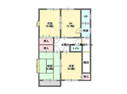 ハイステージ銀河(3DK/2階)の間取り写真