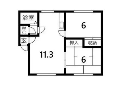 パークハイツ27(2LDK/3階)の間取り写真