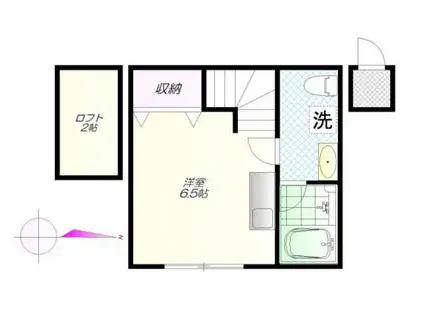 メゾン・コフレ(ワンルーム/2階)の間取り写真