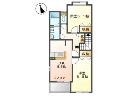 コーポ加藤(2DK/2階)の間取り写真