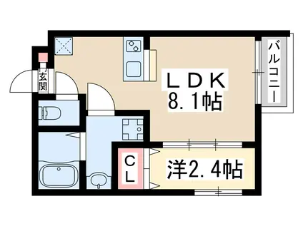 ワコーレヴィータ江坂イースト(1LDK/1階)の間取り写真