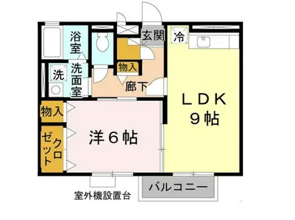 メルベーユS(1LDK/2階)の間取り写真