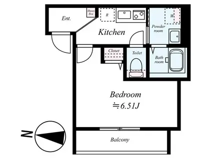 GRADUS伊勢原II(1K/2階)の間取り写真