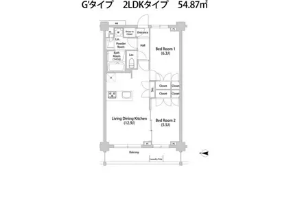 TELLUS八幡山(2LDK/2階)の間取り写真