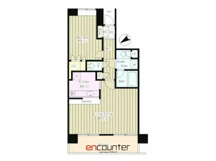 CASA-AILE(1LDK/6階)の間取り写真