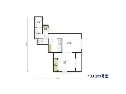 MANA FOREST(1LDK/2階)の間取り写真