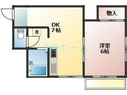 アークス森(1DK/4階)の間取り写真