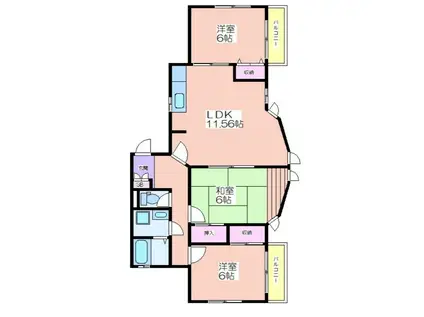 デュークシャトーIII番館(3LDK/1階)の間取り写真