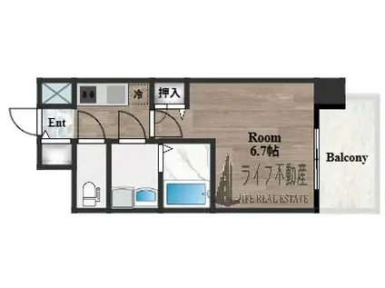 ワールドアイ大阪イースト CITY(1K/2階)の間取り写真