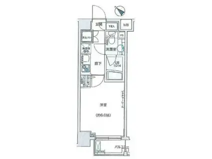 ブライズ東雪アジールコート(1K/4階)の間取り写真