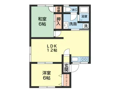 桜ハイツ(2LDK/1階)の間取り写真