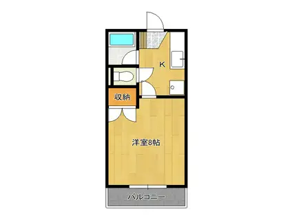 ドーマ A(1K/2階)の間取り写真