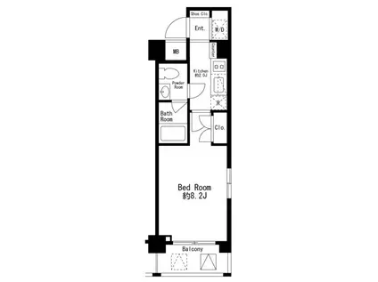 プライムアーバン用賀II(1K/3階)の間取り写真