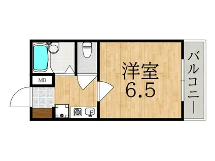 ラ・ヌーヴェル(1K/1階)の間取り写真