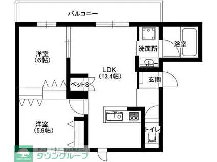 WIND VALLEY(2LDK/3階)の間取り写真