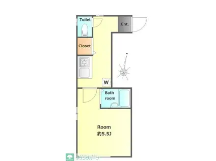 タウンハウス野方(1K/1階)の間取り写真