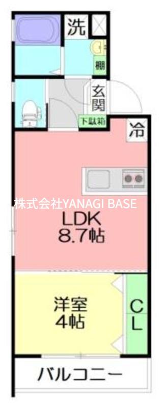 GLANDEAR鎌倉(1LDK/4階)の間取り写真